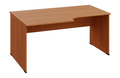 CRL 18 - 168 stůl kancelářský, rohový, levý, dřevěná podnož, deska 18 mm, široký 1600 mm, olše janta